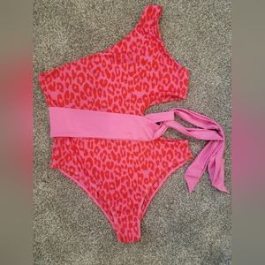 Hot pink one piece swimsuit